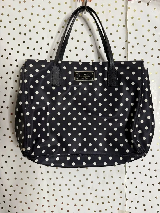 Kate Spade Black Polka Dot Tote Bag