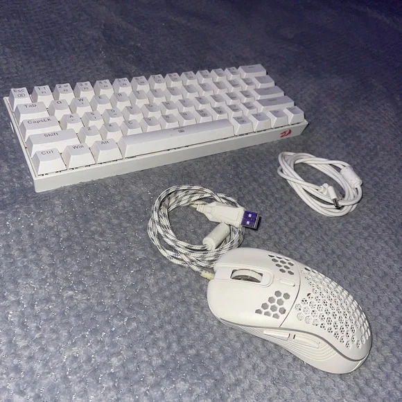 White keyboard and Mouse