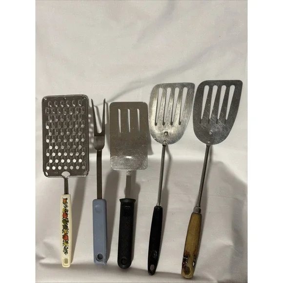 Lot Of 5 Vintage Kitchen Utensils Ekco Stainless Steel Spatulas USA