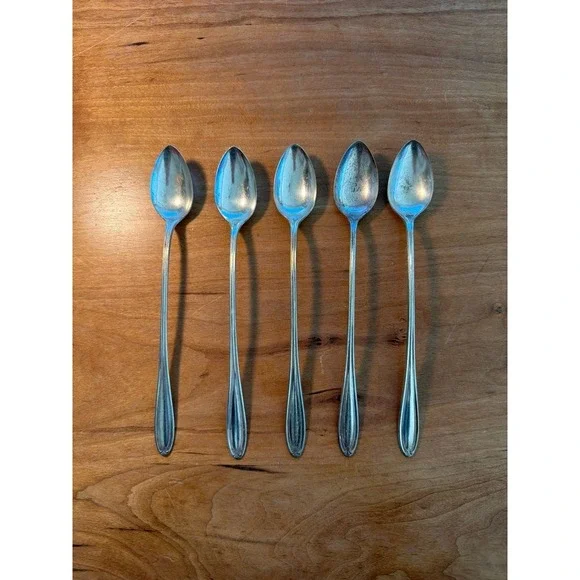 Set of 5 Antique R.S. Mfg. Co.‎ Silver Plated Demitasse Spoons