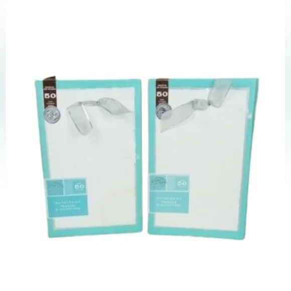 Lot Of 2 Used Gartner White Silver Deckled Wedding Invitation & Response Kit