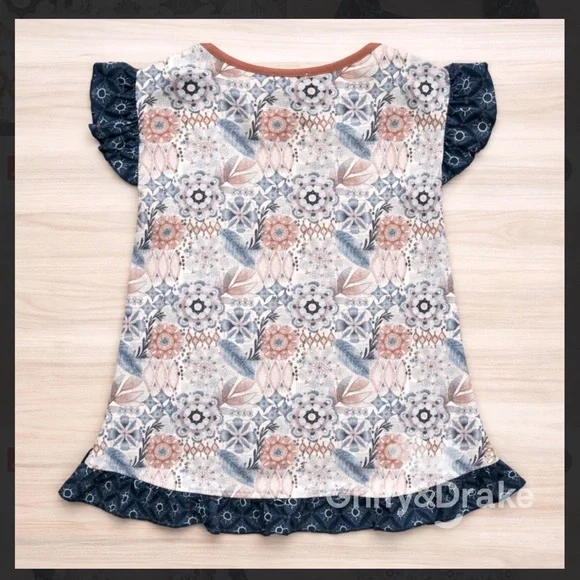 Floral and Leaf Ruffle Pet Shirt