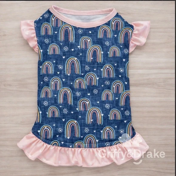 Rainbow Pet Ruffle Shirt