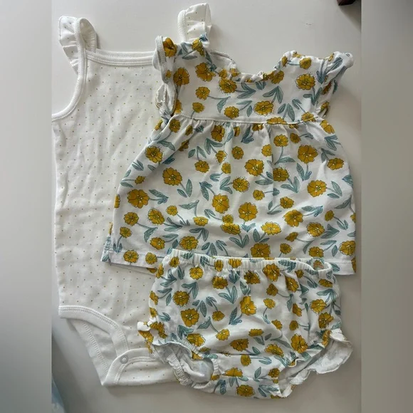 Carter's Yellow Floral Diaper Cover Set