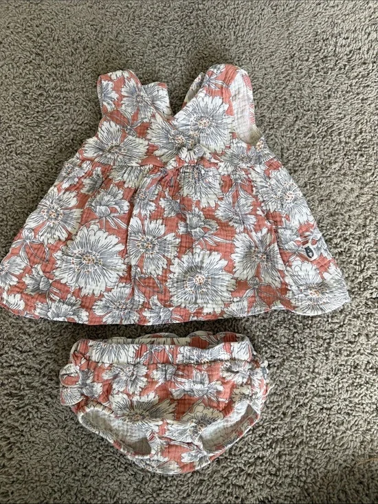 Baby Floral Diaper Cover Set - Coral Floral