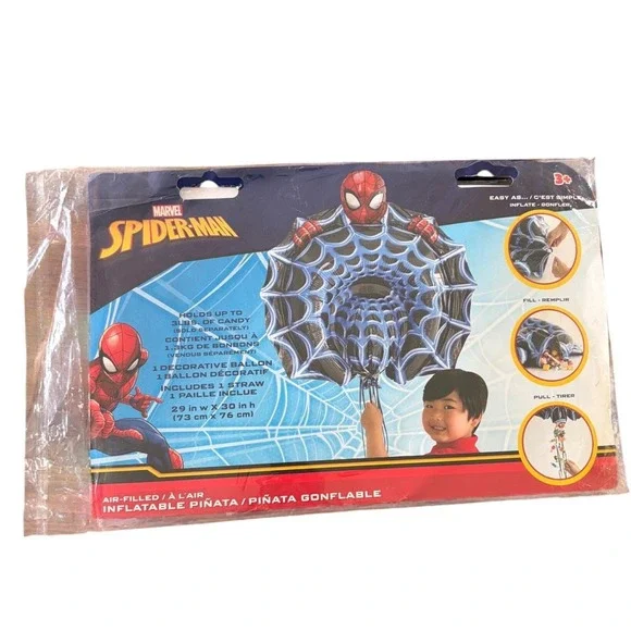 Marvel Spider-Man Inflatable Pinata & DC Justice League Party Game Set New