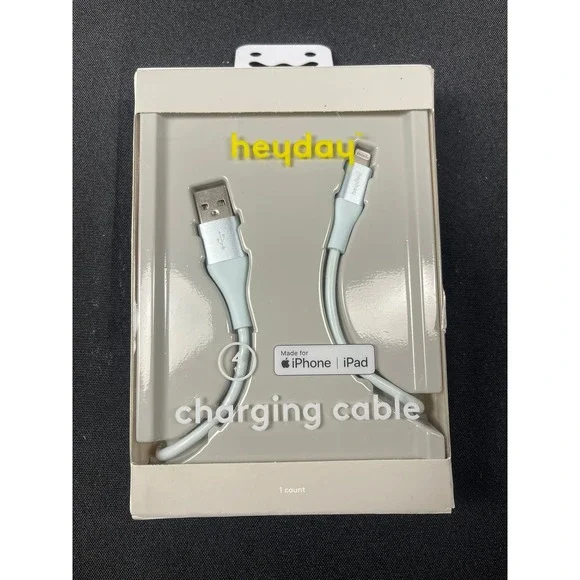 Heyday 4ft USB-A to Lightning Charging Cable Light Blue for iPhone iPad NEW
