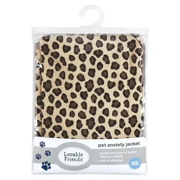 NWT Luvable Friends Pet Thunder Anxiety Jacket, Leopard Small 15-25lbs