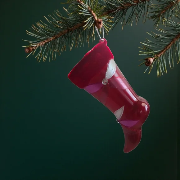 Vintage Pier 1 Imports Blown Glass High Heel Stocking Ornament – 5