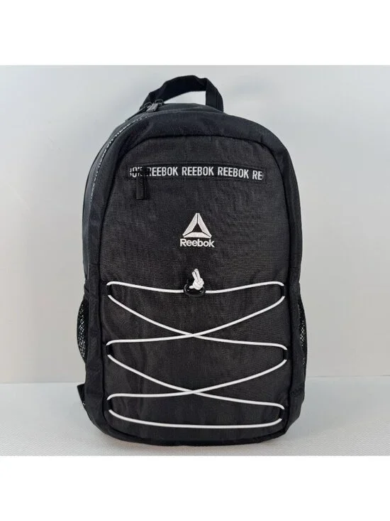 Reebok Backpack Black Lillian With Laptop Compartment Bungee Shoulder Straps