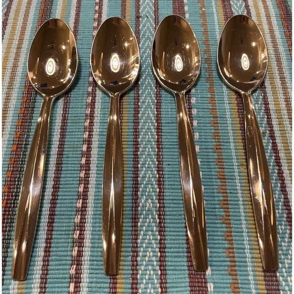 Dansk International Das50 4 Oval Soup Spoons Spoon Stainless Steel 18/10‎