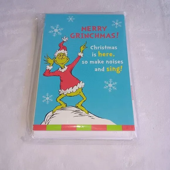 Dr. Seuss Image Art Boxed Grinch 24 Pack Christmas Cards NWOT