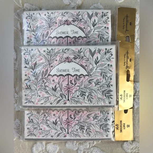 Vintage SEALED In Package 1960’s Hallmark 8 Pack Shower Party Invitations Set