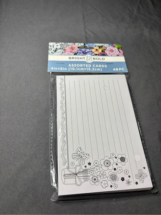 New Assorted White Floral Note Cards 48 Cards 4 Styles