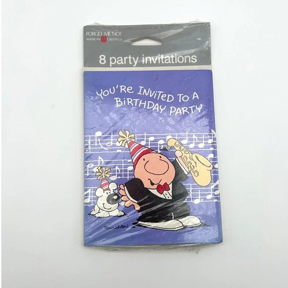 Vintage Ziggy Birthday Party Invitations 8-Pack Sealed Tom Wilson 1970s