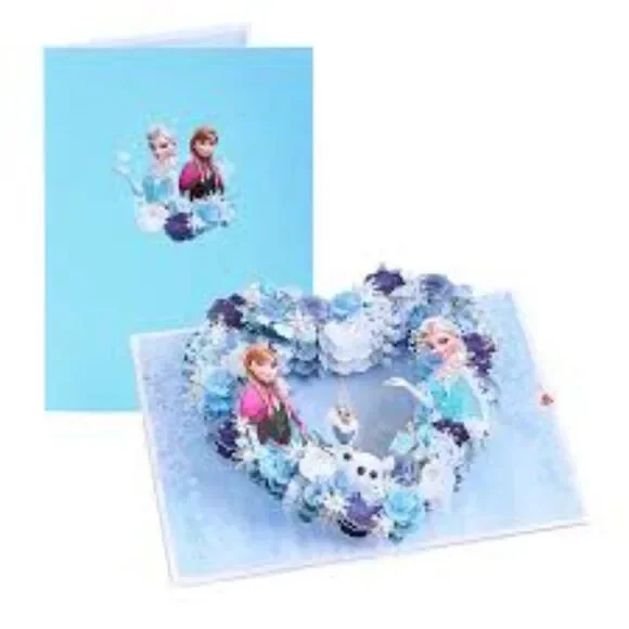 3D Popup Birthday Greeting Card Special Frozen Winter Princess Heart Disney Elsa