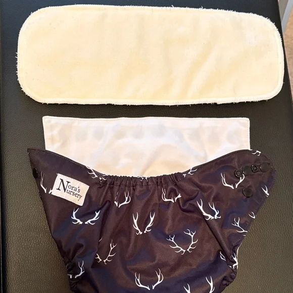 Nora's Nursery Black Antler Cloth Diaper Shell