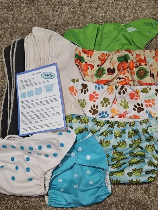 Reusable Kids Cloth Diaper Cover Set With Inserts By Wegrecco.