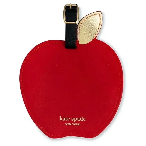 NWT Kate Spade Apple Leatherette Luggage Bag Tag
