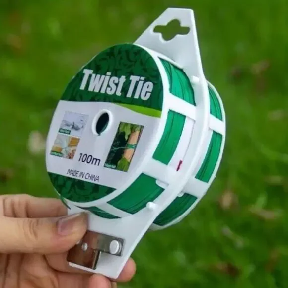 Twist Tie Green Garden Plant Coated Twist Wire &‎ Cutter 328 Feet (100M) Roll