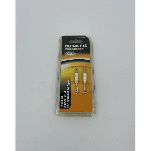 NEW!‎ Duracell Stereo Audio Cable DU7105, Use w/ Any Device with a 3.5mm Jack