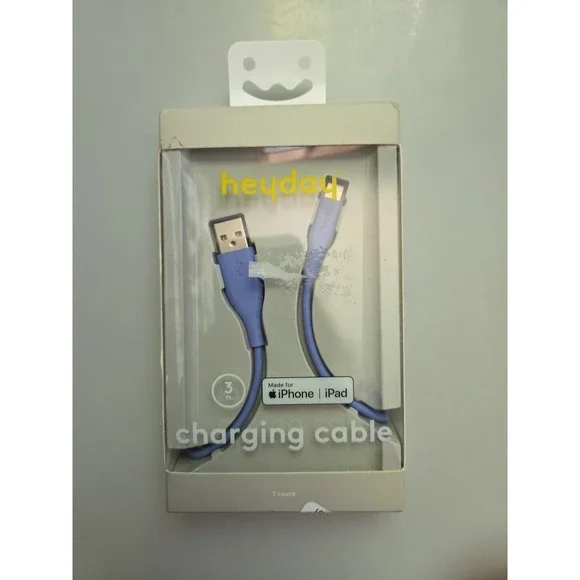 Heyday USB-A to 8 Pin Connector‎ Cable 5.9 ft Blue for iPhone