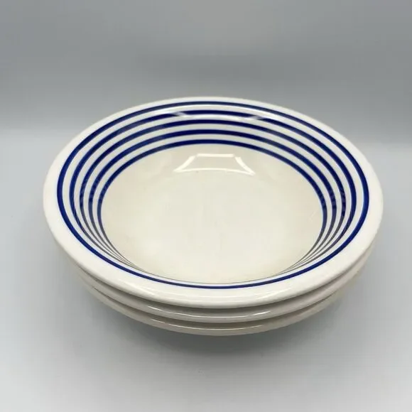 Pier 1 Blue Striped Bowls - Set of 3