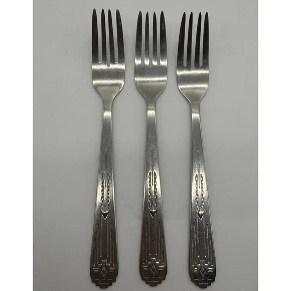 Zia International INSZIA1 Dinner Fork 1847 Rogers Brothers Stainless Steel 3 Lot