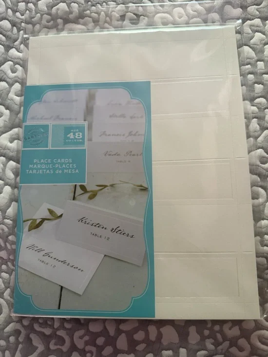 Place Cards - Cream Folded Place Cards for Events - 3 packages - 48 cards each