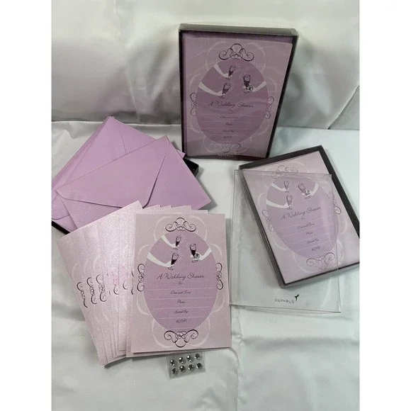 Vintage 3 Packs Of Papyrus‎ Wedding Invitations Cards 8 Per Pack Pink Purple