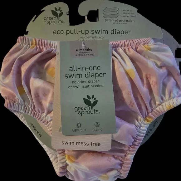 Green Sprouts Eco Swim Diaper Cover - Pink and Yellow