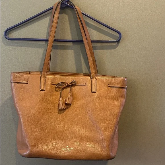 Kate Spade Caramel Brown Pebbled Leather Tote