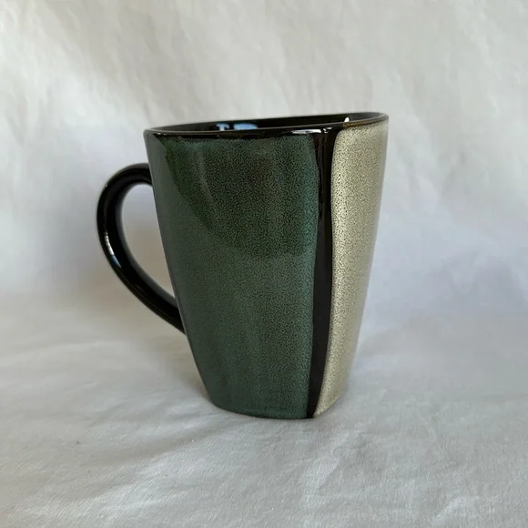 Pier 1 Imports Mosaic hand-painted four-sided stoneware mug