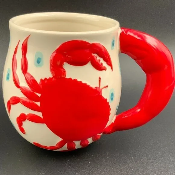 Pier 1 Vintage Crab Coffee Mug