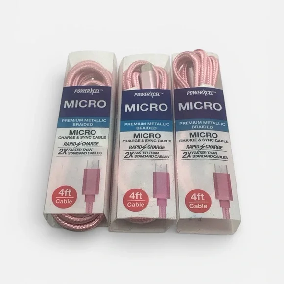 3‎ Pack - Pink Micro USB Cable - 4ft