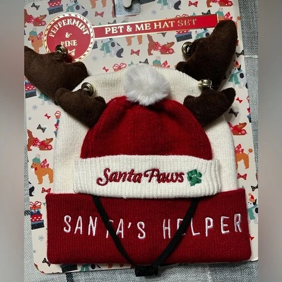 Hats 2 Piece Set- Doggie Santa Paws and Santa Helper Hats