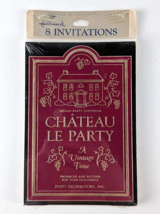 Vintage SEALED Hallmark Wine Tasting 8pk Party Invitations