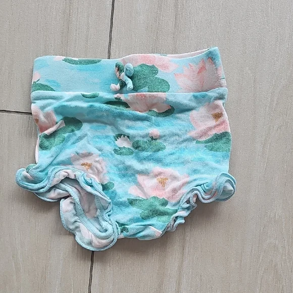 Angel Dear Aqua Floral Diaper Cover