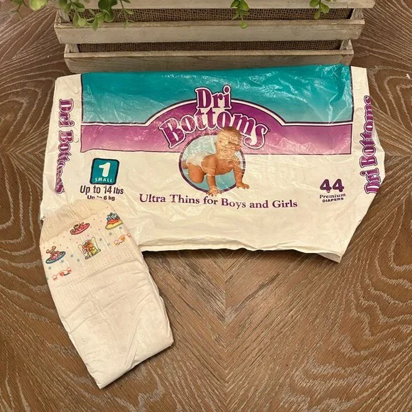 Vintage 90's Muppets Size 1 Plastic Crinkly Baby Diapers