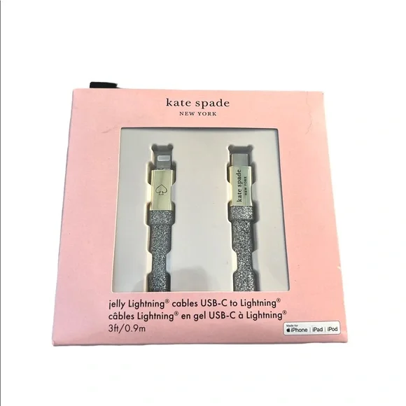 Kate Spade Black/Gold Lightening USB-C Jelly Cable