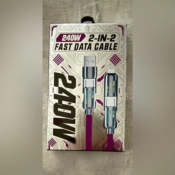 240W Fast Data Cable - blue or orange