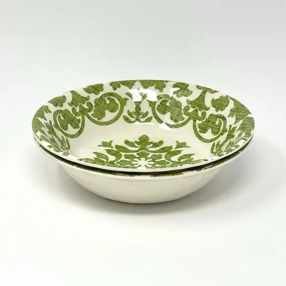 Pier 1 Imports Royal Regal Trellis Lime Green Melamine 7.5” Bowls Set Of 2