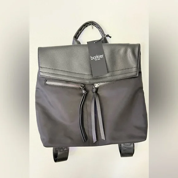Botkier Black Leather Trim Backpack Mini On the go BN