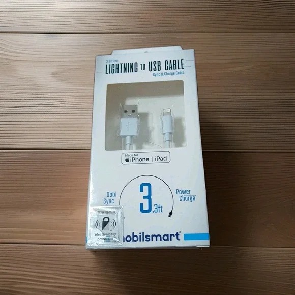 Mobilsmart iphone & ipad Charging Cable Sync & Charge 3.3ft Lighting To USB