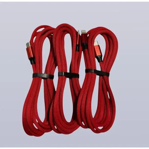 3Pack 6ft USB-C to Lightning Cable/Type C C Fast Charging for iPhone ,iPad (Red)