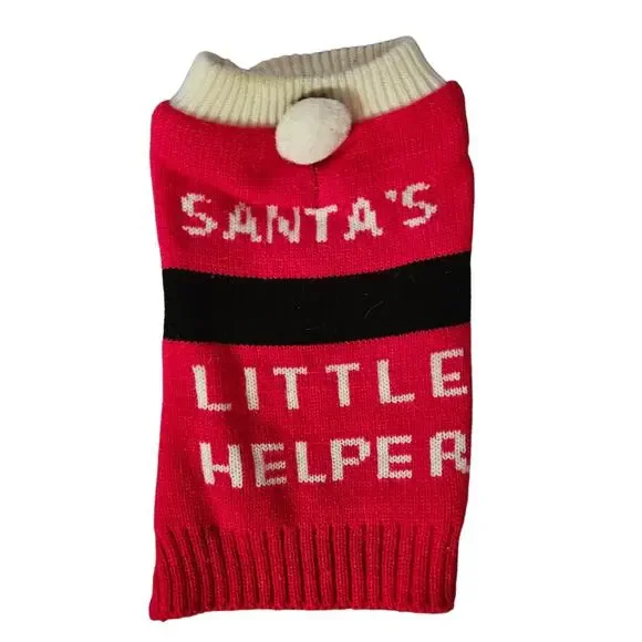 Santas Little Helper Dog Sweater Size Small