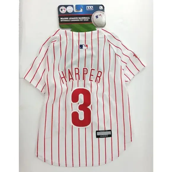 MLB Pets First Philadelphia Phillies Bryce Harper #3 Dog Pet Jersey Size Large