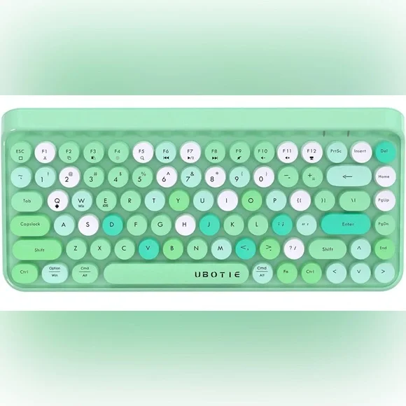 UBOTIE Green-Colorful Wireless Bluetooth Retro Keyboard