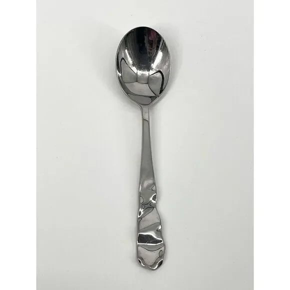 Pottery Barn Japan 18/8 Stainless Flatware LETTUCE Dinner Place Soup Spoon 7.5”