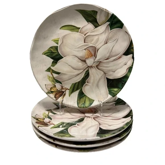 Pier 1 Magnolia Floral Pattern Ironstone 8.75